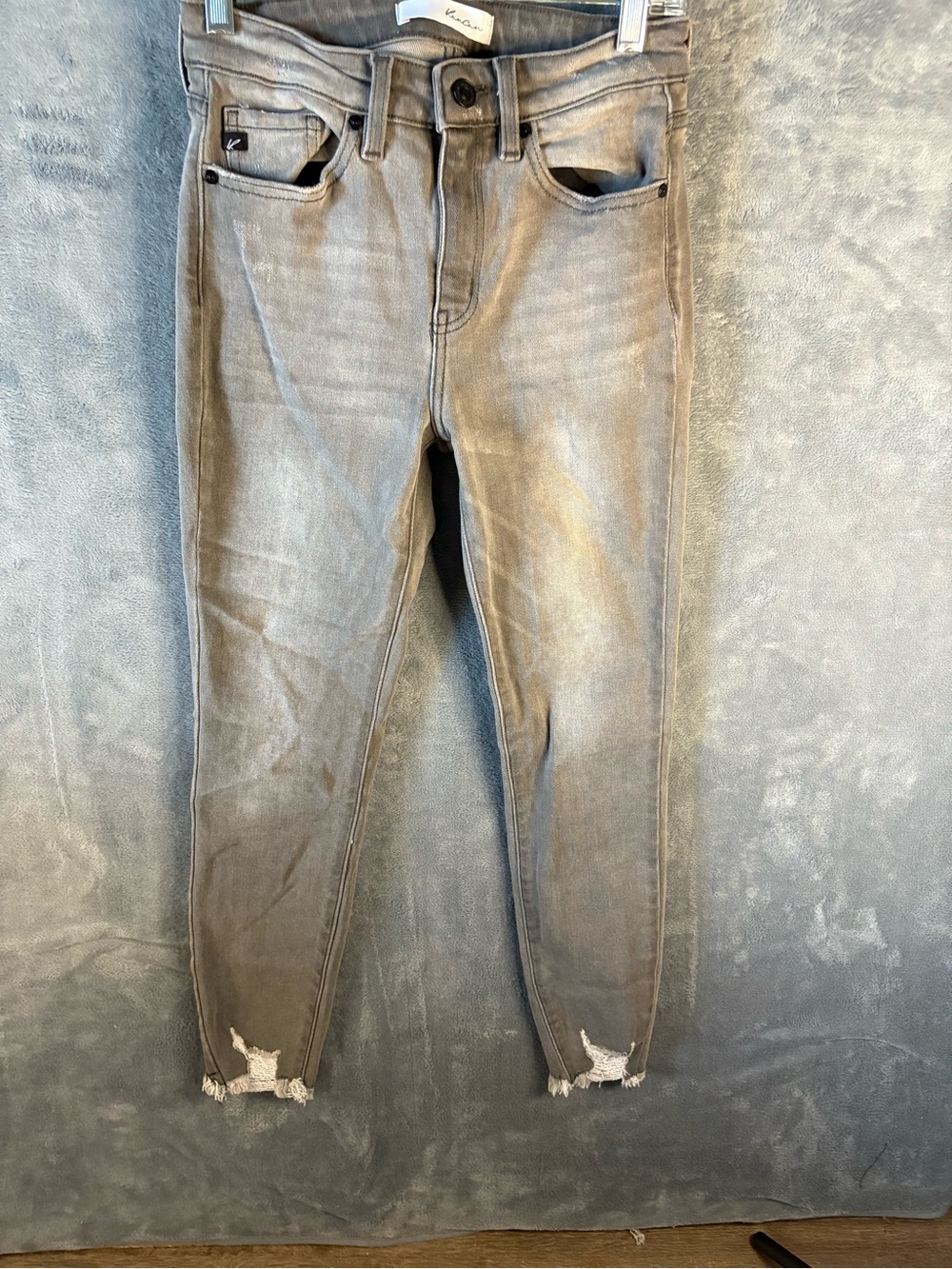 KanCan Gray Distressed Ankle Skinny Jeans